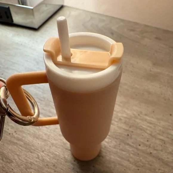 Beige Miniature Tumbler Keychain - Picture 2 of 3